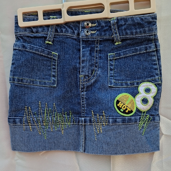 Star Ride Other - Denim Skirt with Embroidered Details